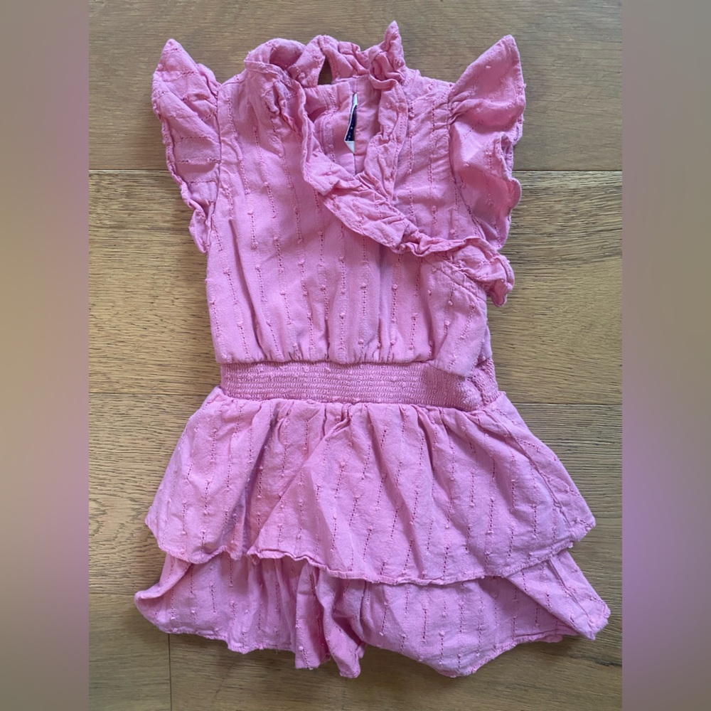 Janie and Jack Pink Ruffle Tiered little girls cotton dress 2T VGUC